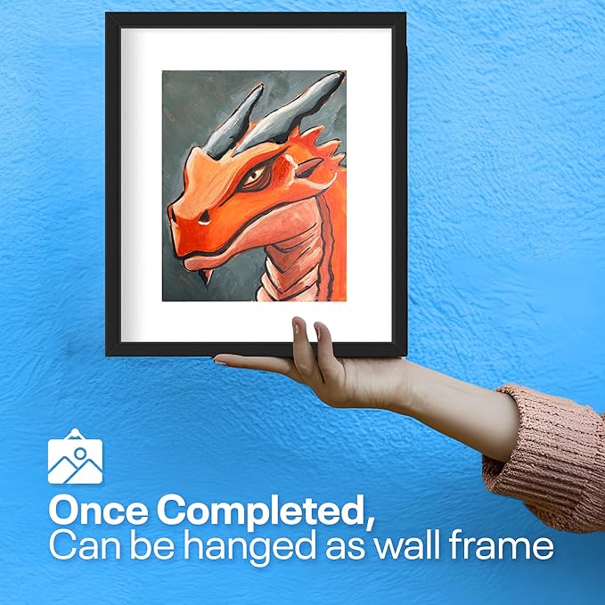 Painting4Real DIY Art Painting Kit for Adults – Learn to Paint Orange Dragon with Video Tutorials – 9 Pieces Acrylic Paint Set for Adults –Perfect Christmas Crafts & Holiday Gifts for Art Lovers