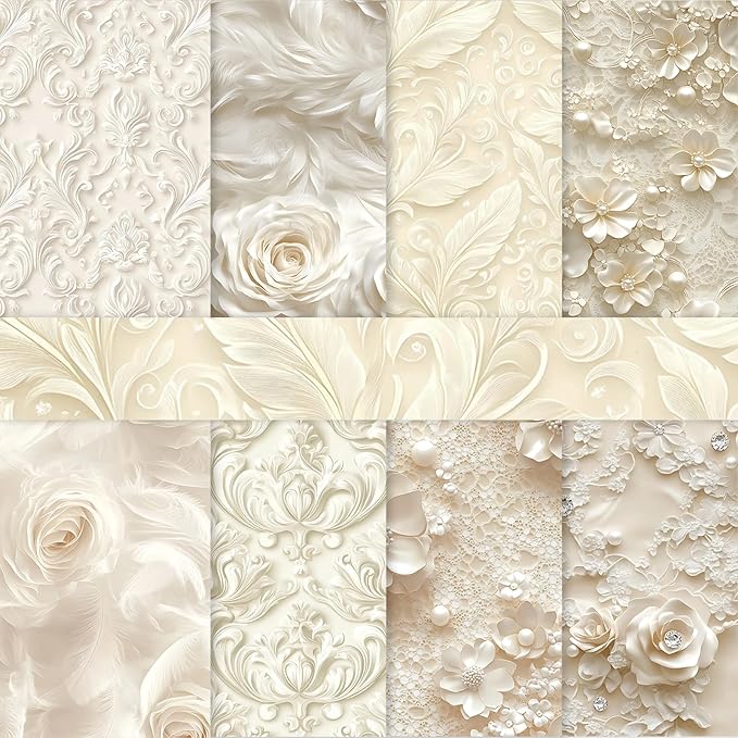 Scrapbook Paper,16 Sheets 5.8x5.8 Inch Rose Satin Style Scrapbook Supplies,Single-Sided Vibrant Origami Decoupage Paper for Diy Crafts, Card Making, Art Journaling
