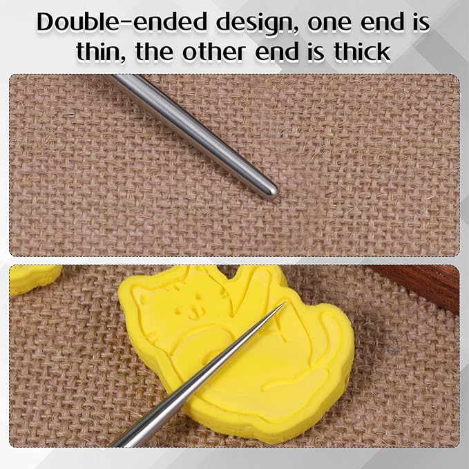 1 PCS Clay Needle Tools Stainless Steel Pottery Tools Polymer Clay Sculpting Tool Sculpting Ceramics Pottery Carving Tool for Dotting Sewing Modeling Carving 5.9 Inch Air Dry Clays Instrument