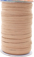 Mandala Crafts 6mm 50 Yds Roll of Nude Elastic Bands for Sewing - 1/4 Flat Elastics Cord - 1 4 Inch Braided Stretch Straps for Crafting