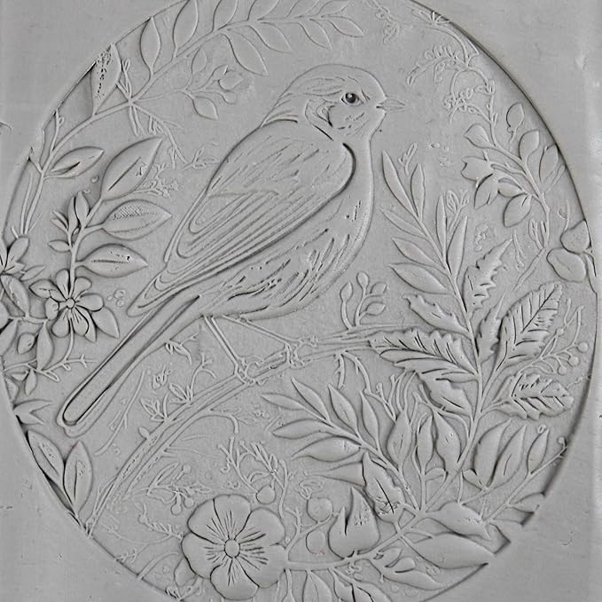 Backyard Bird Collection Clay Texture Rollers 4-Pack (4") - Bird Set #01 - Embossing Pattern Rollers for Polymer & Ceramic Clay, Pottery & Crafts