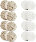 HOMBYS 8 Pack Assorted Chunky Yarn for Crocheting,Super Bulky Large Soft Fluffy Yarn,Plush Fuzzy Yarn,Thick Chenille Yarn for Hand Knitting/Arm Knitting,4 White & 4 Khaki(27yds,8 oz Each Skein)
