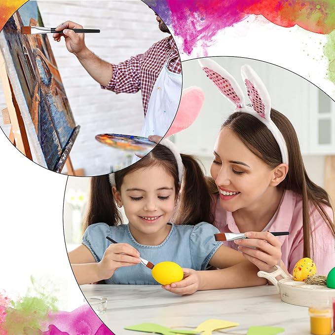 Zonon 10 Pcs 1 Inch Flat Head Paint Brushes Bulk Watercolor Acrylic Paint Brushes Synthetic Nylon Hair Paintbrush Artist Painting Brush for Detail Painting Oil Watercolor Fine Art Painting(Black)