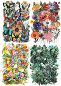 Dizdkizd 200-Piece Vintage Floral Greenery Bird Sticker for Scrapbooking, Journaling, Crafts, Seasonal Nature Scrapbook Sticker Pack, Transparent and Waterproof