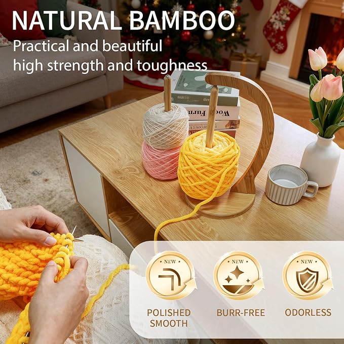 SPEENSUN Yarn Holder for Crocheting, Upgrade Larger Size & Magnetic Crochet Yarn Holder, Rotating Design Holds Most Yarns Up to 1.1 lbs, Crochet Gift for Knitting Lovers with Packaging Box