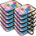 Shinylin 10 Pack Clear Yarn Storage Bags Bulk, 12 x 16 x 4 Inches Yarn Storage Organizer Tote Bag for Knitting Needles Crochet Hooks Wool Balls and Unfinished Project (Black)