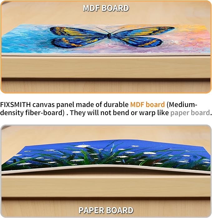 FIXSMITH Canvas Boards for Painting 9x12 Inch, Super Value 14 Pack Paint Canvases, White Blank Canvas Panels, 100% Cotton Primed Canvas Boards for Painting Art Supplies