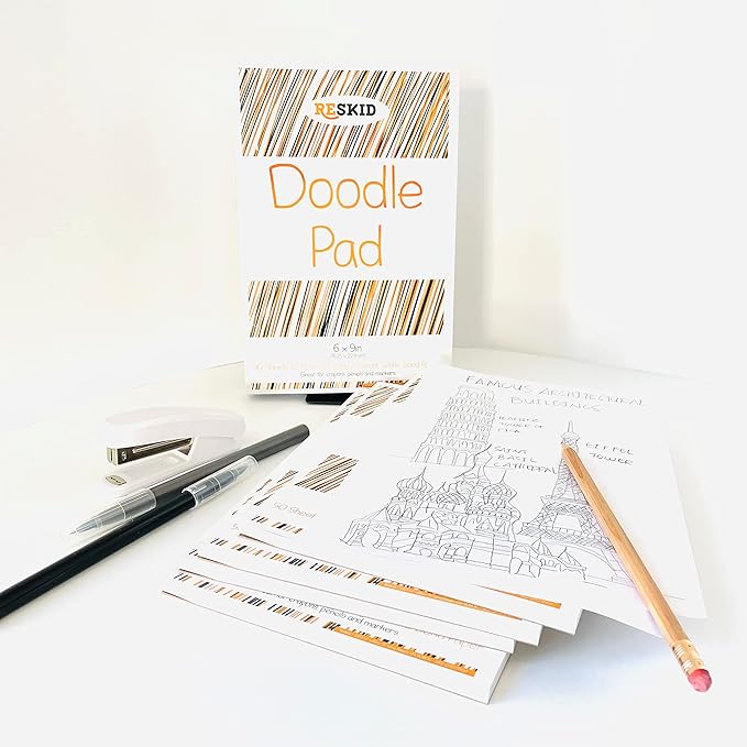 Reskid Drawing Paper Pad (6 x 9 inches) - 50 Sheets, 4-Pack - Coloring Art Pads for Kids, Sketch Pad for Drawing Kids (6x9)