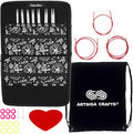ChiaoGoo Twist Red Lace 4-Inch Small 7400-S Interchangeable Circular Knitting Needle Set, Sizes US 2, 3, 4, 5, 6, 7, 8, Stainless Steel with 4 Cords with Project Bag
