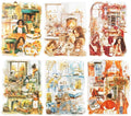 120 Pcs Coffee Themed PET Stickers Set, Vintage Aesthetic Stickers for Scrapbooking, Journaling, and DIY Crafts