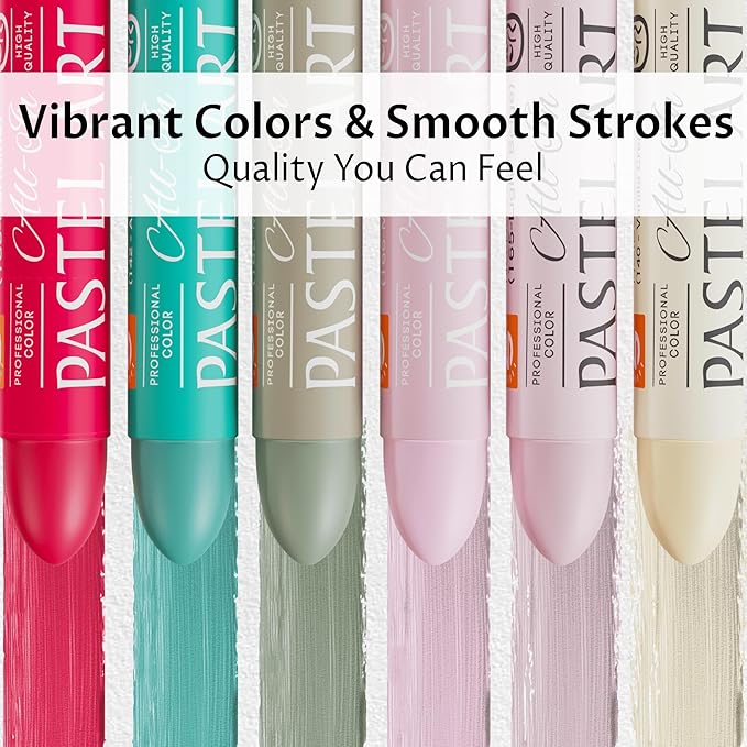 6 Pack Jumbo Oil Pastels Set (14 x 84 mm), Soft Oil Pastels with Vibrant Colors, Great Blending and Layering, Pastel Crayons for Professional Artists and Hobbyists, Pink Cake