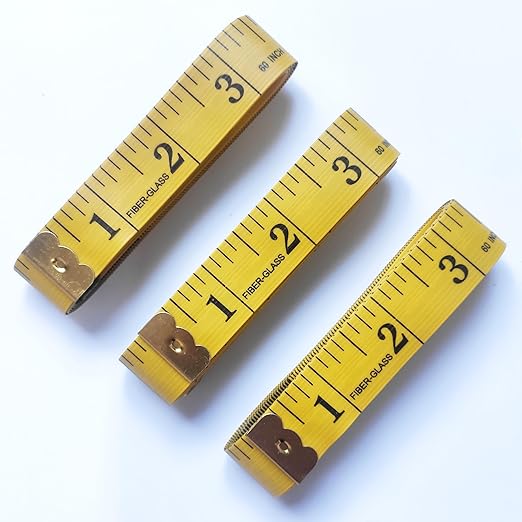 3 Pack Tape Measure Body Measuring Tape, Soft Measuring Tape for Body Weight Loss Sewing Cloth Measurement, 60 Inch Double Scale Tailor Ruler for Medical Measurement Nursing Craft (Yellow)