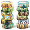 Cute Washi Tape Set,12 Rolls Kawaii Animals Decorative Tape Masking Washi Tape for Journaling Supplies, Scrapbooking, DIY Arts & Crafts, Gift Wrapping