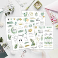 4Sheets Green Wedding Celebration Stickers for Bridal Scrapbooking, Pastel Watercolor Self-Adhesive Waterproof Wedding Stickers for Letters,Envelopes,Bridal Shower,Anniversary Invitations,Guestbook