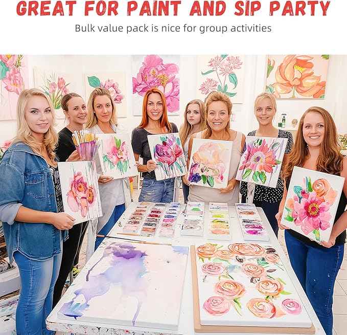 Simetufy 48 Pack 8 x 10 inch Canvas Boards for Painting Canvas Panels - Gesso Primed Acid-Free 100% Cotton for Acrylics Oil Watercolor Tempera Paints