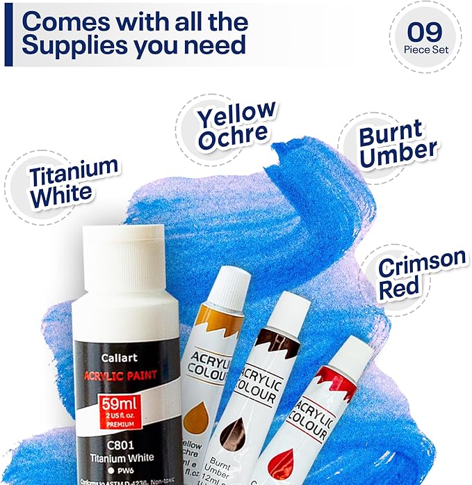 Painting4Real DIY Art Painting Kit for Adults – Learn to Paint Ice Cream Cones with Video Tutorials – 9 Pieces Acrylic Paint Set for Adults –Perfect Christmas Crafts & Holiday Gifts for Art Lovers