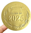 100 Pcs Graduation Stickers, Class of 2025, Transparent Congrats Graduation Labels, Grad Party Supply, Graduation Cap Stickers for Scrapbooks Envelopes 1.6 Inch (foli gold, class of 2025-1)
