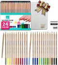 COLOUR BLOCK 24PC Premium Cedar Wood Watercolor Pencil Set with I Ideal pencil kit for Drawing, Sketching, Coloring and Painting travel watercolor pencils