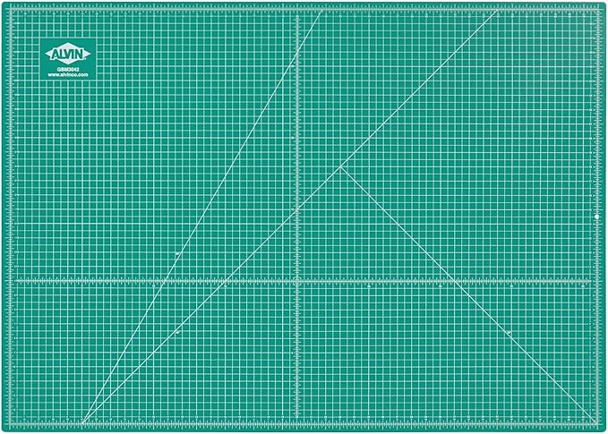 ALVIN GBM Self-Healing Cutting Mat 30 x 42 inch | Double-Sided Green/Black | 5-Layer Gridded Surface for Arts, Crafts and Sewing - Model GBM3042