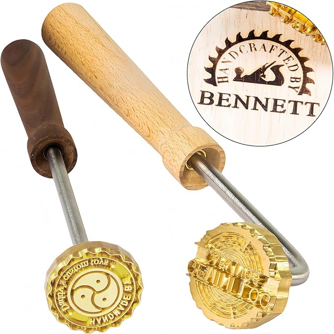 Custom Branding Iron for Wood, Woodworking Branding Iron, Personalized Leather Stamps with Logo for Crafts Woodworkers Food Meat Gifts Plastic (2.5 inches)
