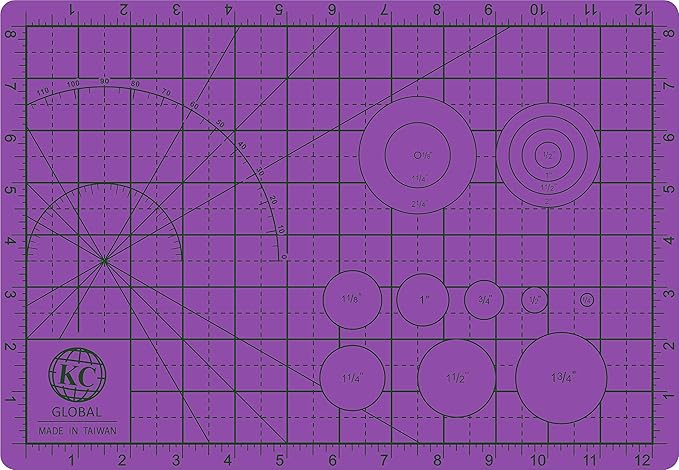 KC GLOBAL A4 (13"x9") Professional Grade Self-Healing Cutting Mat (Purple) - Odor-Free, Double-Sided, Eco-Friendly, Non-Slip, Premium Desk mat for DIY, Crafting, Model Building and Art Projects