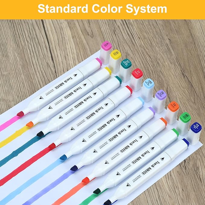 80 Colors Alcohol Markers Set, Dual Tip Permanent Coloring Markers for Adults and Kids, Artists Painting and Sketching