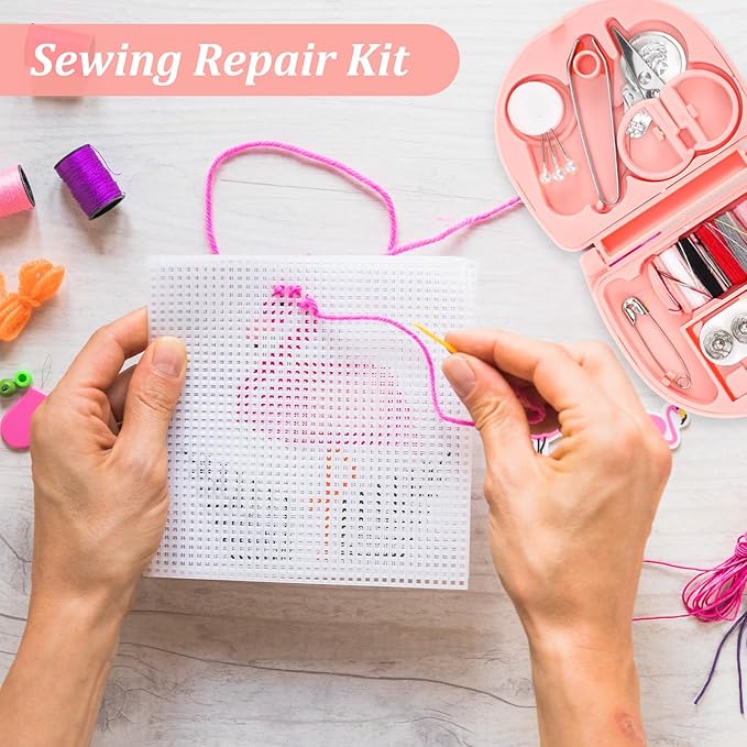 JIEYAO 50 Pcs Mini Travel Sewing Kits, Portable Small Emergency Sewing Repair Supplies with Needles Thread Scissor Buttons for Clothes Repair Home Travel Essentials