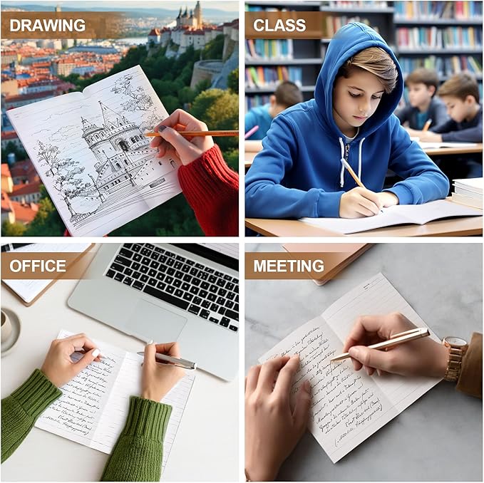 30PCS A5 Lined Composition Notebooks Bulk, 8.3x5.5 Inches Lined Paper Journaling Notebooks, 60 Pages Lined Kraft Notebook Set for Work, School, Student,Kids and Writing