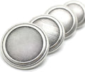 Antique Silver Metal Shank Buttons - 12 Pcs - 4 Size Options - Striped Round Metal Shank Buttons Vintage for Men Women Blazer Coat Uniform Shirt Suit and Jacket Sewing Craft DIY N12203