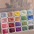 Gbbazu Metallic Watercolor Paints, Upgrade 20 Colors Watercolor Painting Set, Metallic Water Color Paint Set, Glitter Watercolour Solid Paint Box Palette for Adults Kids Beginners Artists (1ML B)
