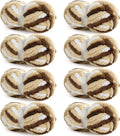 Hombys 8 Pack Giant Chunky Yarn for Crocheting/Hand Knitting, Super Bulky Large Soft Fluffy Tie Dye Plush Fuzzy Mixed Color Thick Chenille Yarn (Khaki)