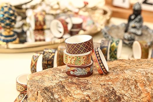 20 Rolls Chinese Style Washi Tape Set, Ancient Palace Pattern Decorative Masking Tapes with Gold Foil, Oriental for Craft, Scrapbook, DIY, Gift Wrapping (11-Crimson Palace Elegance)
