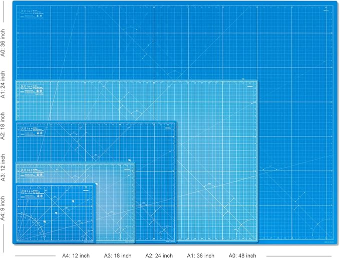 Elan Cutting Mat A2 Blue, Self Healing Cutting Mat 18x24 Inch, 5-Ply Craft Board Blue, Hobby Board for Crafts 18x24 Inch