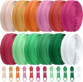 Syhood 36 Yards 12 Pieces #5 Sewing Zippers Tapes Assorted Nylon Lightweight with 120 Plastic Zipper Sliders for Women Men Sewing Supplies(Tropical Color)