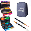 Dual Markers Brush Pens, 168 Colors Art Marker Set with Brush and Fine Tips – Premium Art Supplies for Adults, Perfect for Coloring Books, Hand Lettering, Calligraphy, and Drawing