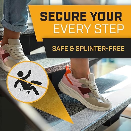 Lockport Anti Slip Tape for Stairs and Floor - Clear Grip Tape Outdoor Waterproof - 4” x 25ft for Roll - Stair Treads for Outdoor/Indoor - for Ramps and Steps