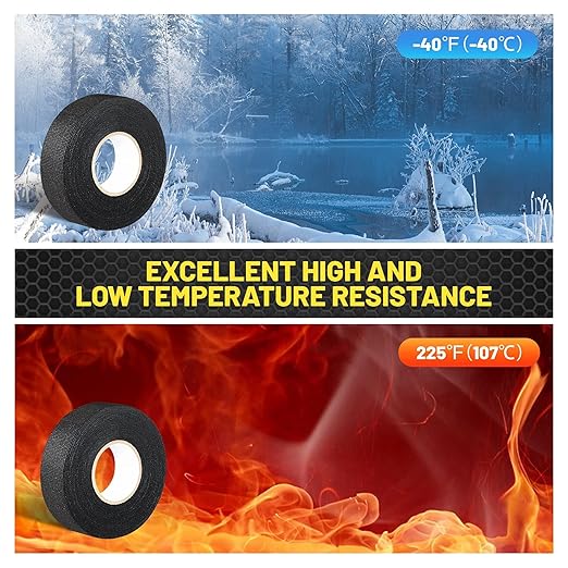 Oyviny Electrical Wire Harness Cloth Tape - 1 Inch x 50 Feet, Self-Adhesive, Noise Dampening, For Automobile, Engine & Audio Wiring
