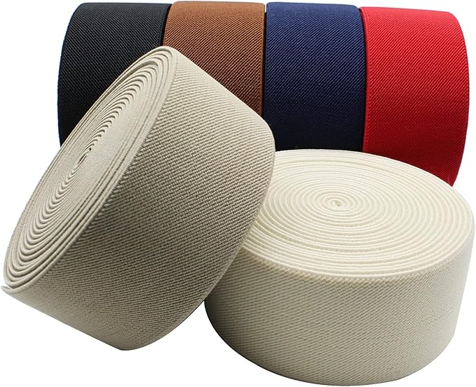 Dortrue 2 Inch 5 Yards Navy Blue Sewing Elastic Band Heavy Stretch High Elasticity Elastic Spool for Sewing Pants Waistband, Straps, Craft DIY Projects