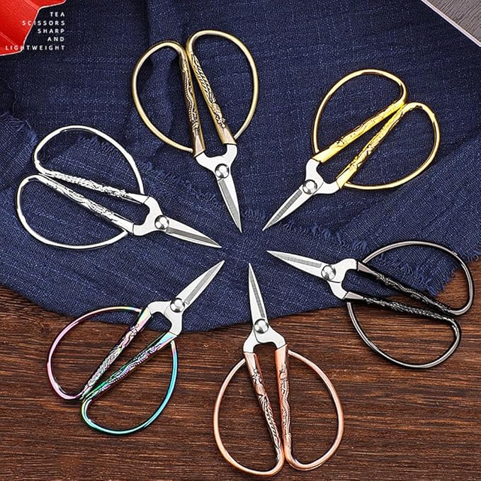 3.3-inch Small Sewing Embroidery Scissors, Vintage Stainless Steel Little Scissors Sharp Shears for Sewing Crafting, Art Work, Cross Stitch Cutting, Handcraft, Needlework DIY Tools Colorful