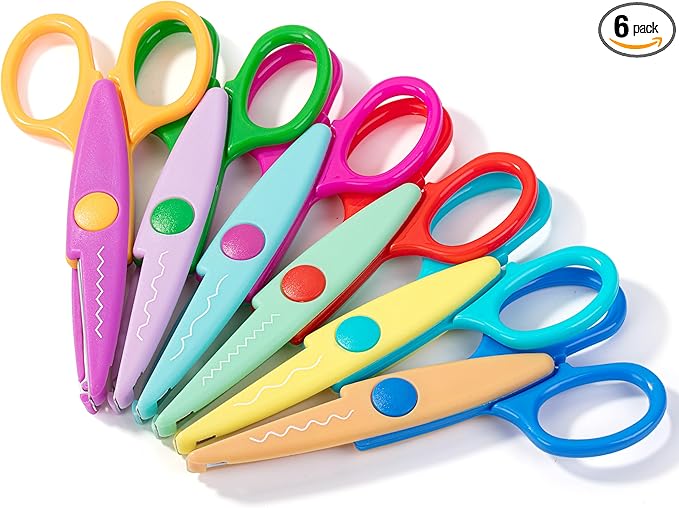 Mr. Pen- Craft Scissors Decorative Edge, 6 Pack, Spring Colors, Zig Zag Scissors for Crafting