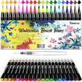 Watercolor Brush Pens Art Markers, Art Supplies 20Pcs Brush Marker Pens Colored Pens Script Paintbrush for Calligraphy with 1 Water Colouring Paintbrush Felt Tip Pen