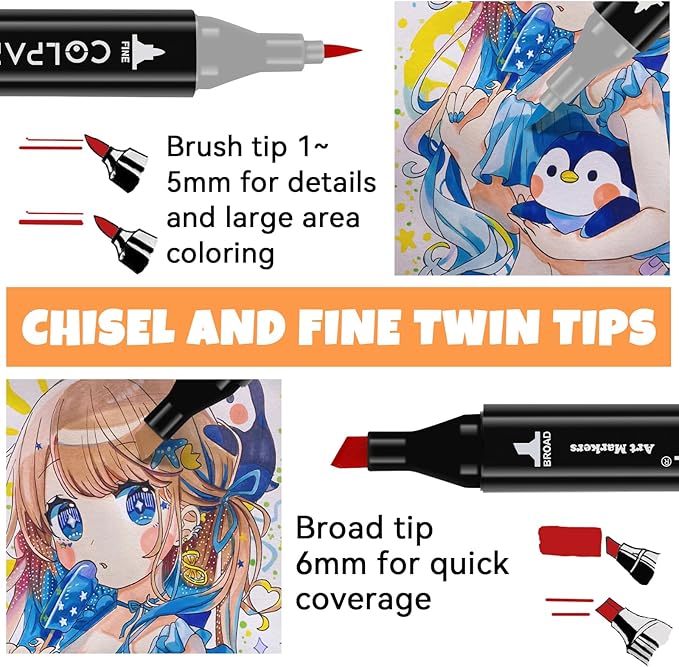 168 Colors Alcohol Markers Brush Tip Dual Tip Art Markers for Kids Marker Pens with Pen Holder and Carry Bag for Adult Coloring Painting Supplies Perfect for Painting, Coloring, Sketching and Drawing