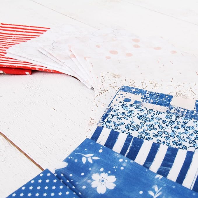 Threadart Exclusive 15 Fat Quarter Bundles - Patriotic Vintage Prints 100% Cotton Fabric - Premium 100% Cotton Quilting Fabric - No Duplicates - Full Size Fat Quarters 18"x21" - Patriotic