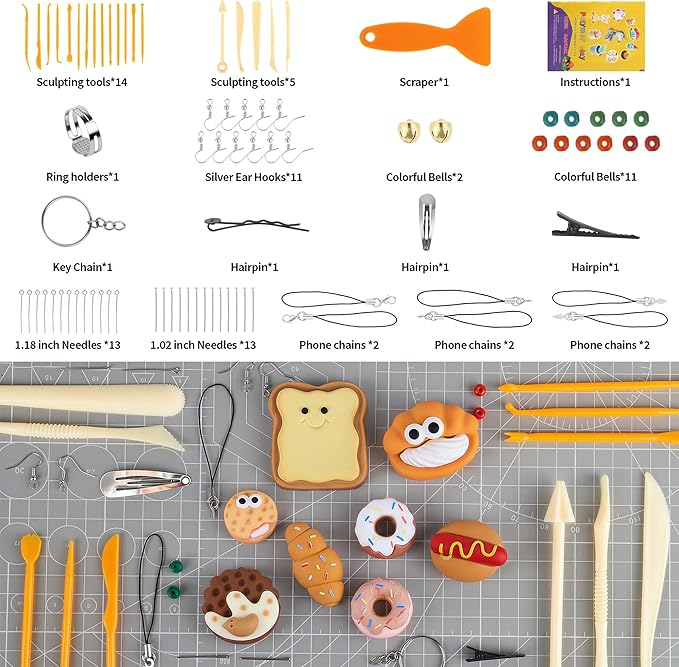Polymer Clay 72 Colors, Modeling Clay for Kids, Non-Sticky Oven Bake Clay with Sculpting Tools and Accessories, Halloween Christmas Gift for Children and Artists