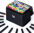 80 Colors Alcohol Markers - Dual Tip Permanent Art Markers Set for Coloring Drawing Painting, Fine and Chisel Tip Alcohol Based Pens with Storage Case for Adult Artists