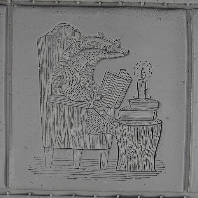 Badger Clay Texture Roller (4") - Storybook Set #01 - Embossing Pattern Roller for Polymer & Ceramic Clay, Pottery & Crafts