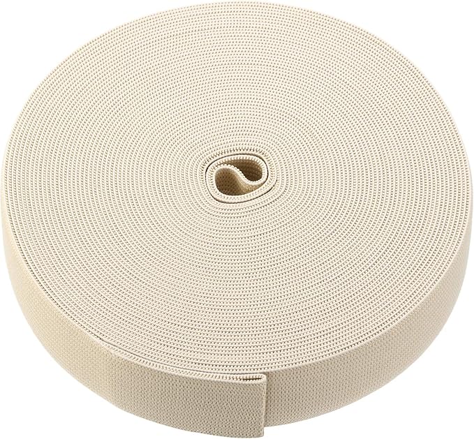 EBOOT 1 Pcs Elastic Spool (1 Inch X 11 Yard,Beige)