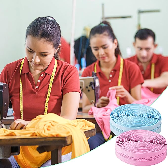 Syhood 36 Yards 12 Pieces #5 Sewing Zippers Tapes Assorted Nylon Lightweight with 120 Plastic Zipper Sliders for Women Men Sewing Supplies(Macaron Color)