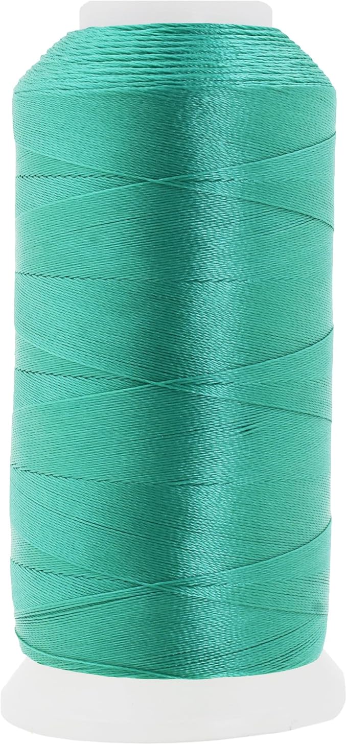 Mandala Crafts Aquamarine Heavy Duty Thread - 1500 Yds Tex 70 Bonded Polyester Threads for Sewing Drapery, Jeans, Leather, Hair, Outdoor Marine Upholstery