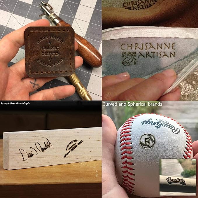 Electric Custom Wood Branding Iron,Personalized Leather Stamp for Party Wedding Bread Making Wood (1.5"x1.5" Electric Branding Iron Kit)